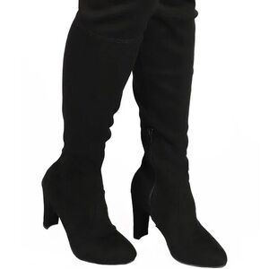 Wild Diva Lounge Amaya-12 Women's Over The Knee Boots Black Suede